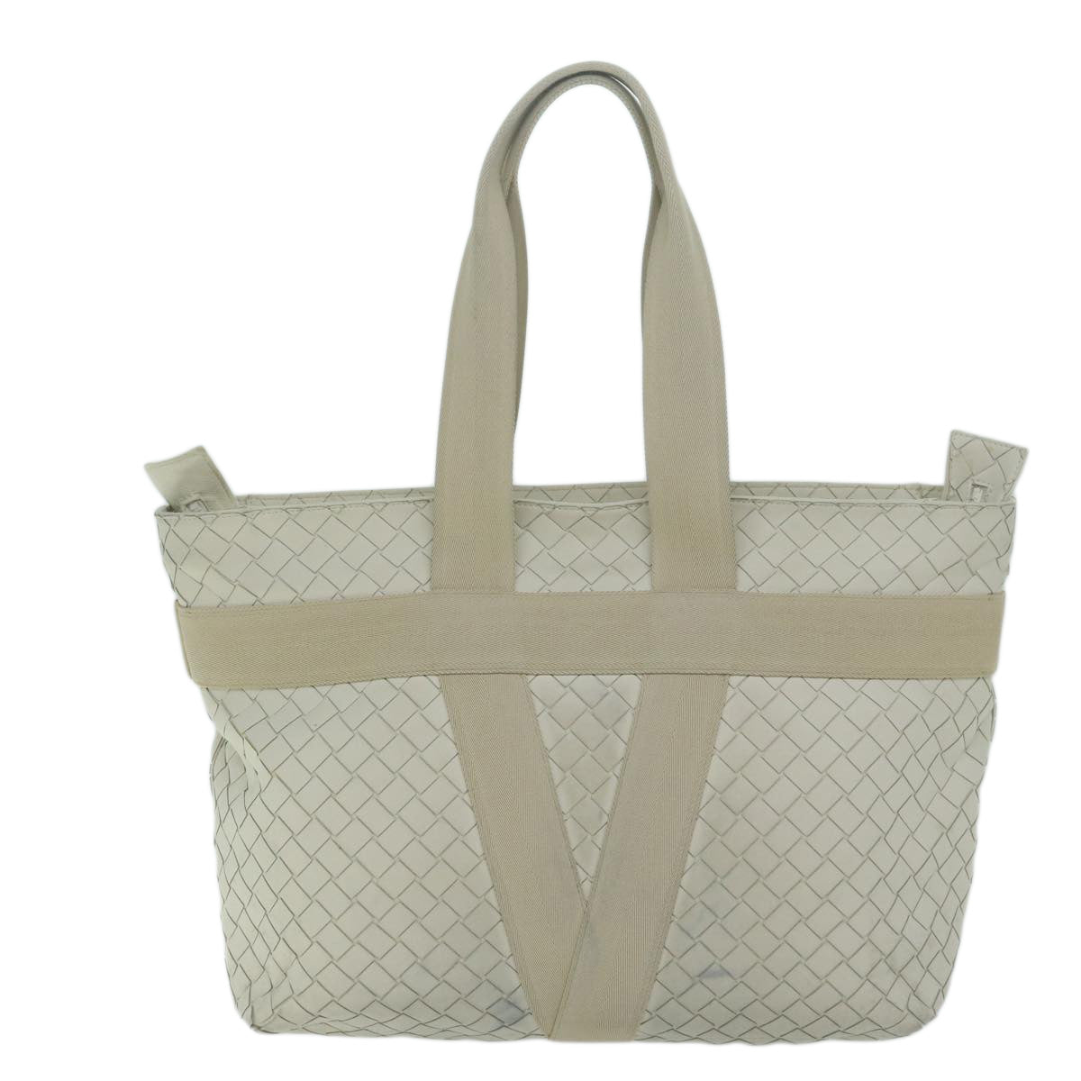 BOTTEGAVENETA INTRECCIATO Scorpito Tote Bag Leather White Auth ep3175