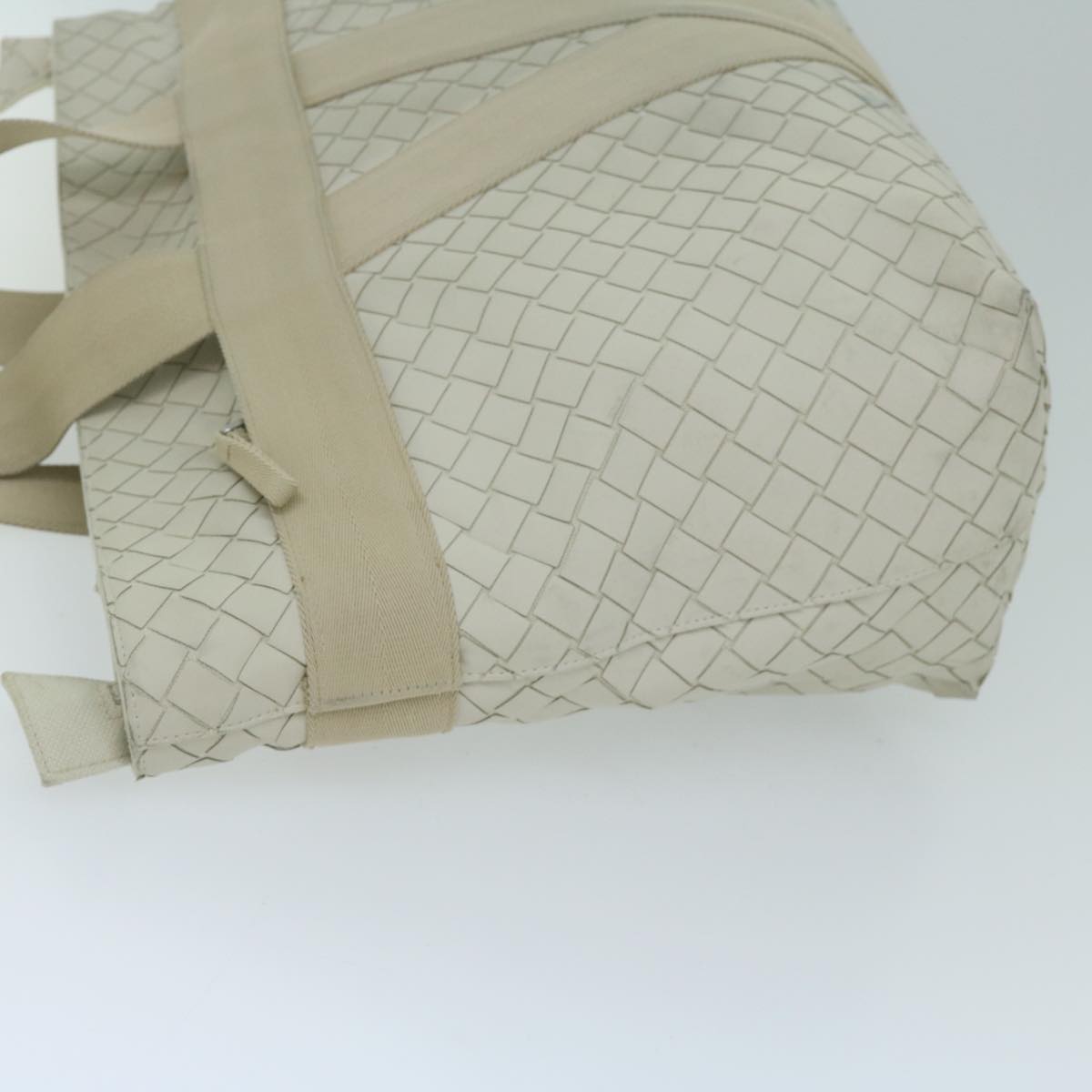 BOTTEGAVENETA INTRECCIATO Scorpito Tote Bag Leather White Auth ep3175