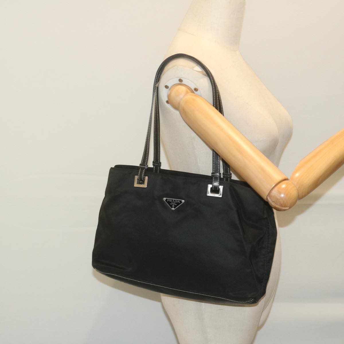 PRADA Hand Bag Nylon Black Auth ep3194