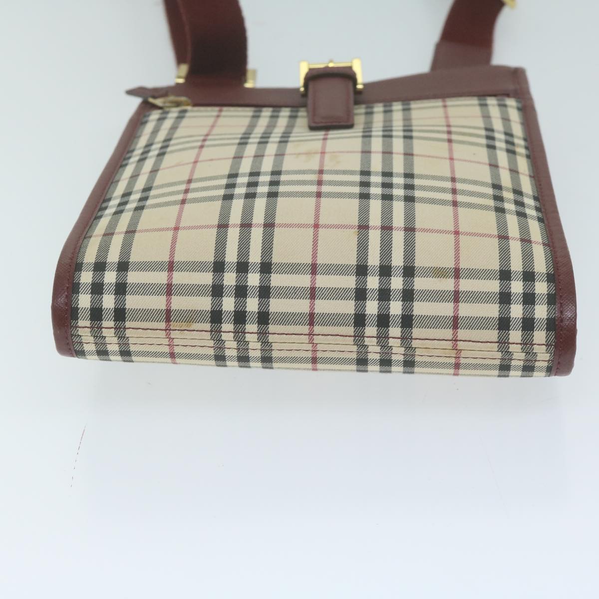 BURBERRY Nova Check Shoulder Bag Canvas Beige Auth ep3200