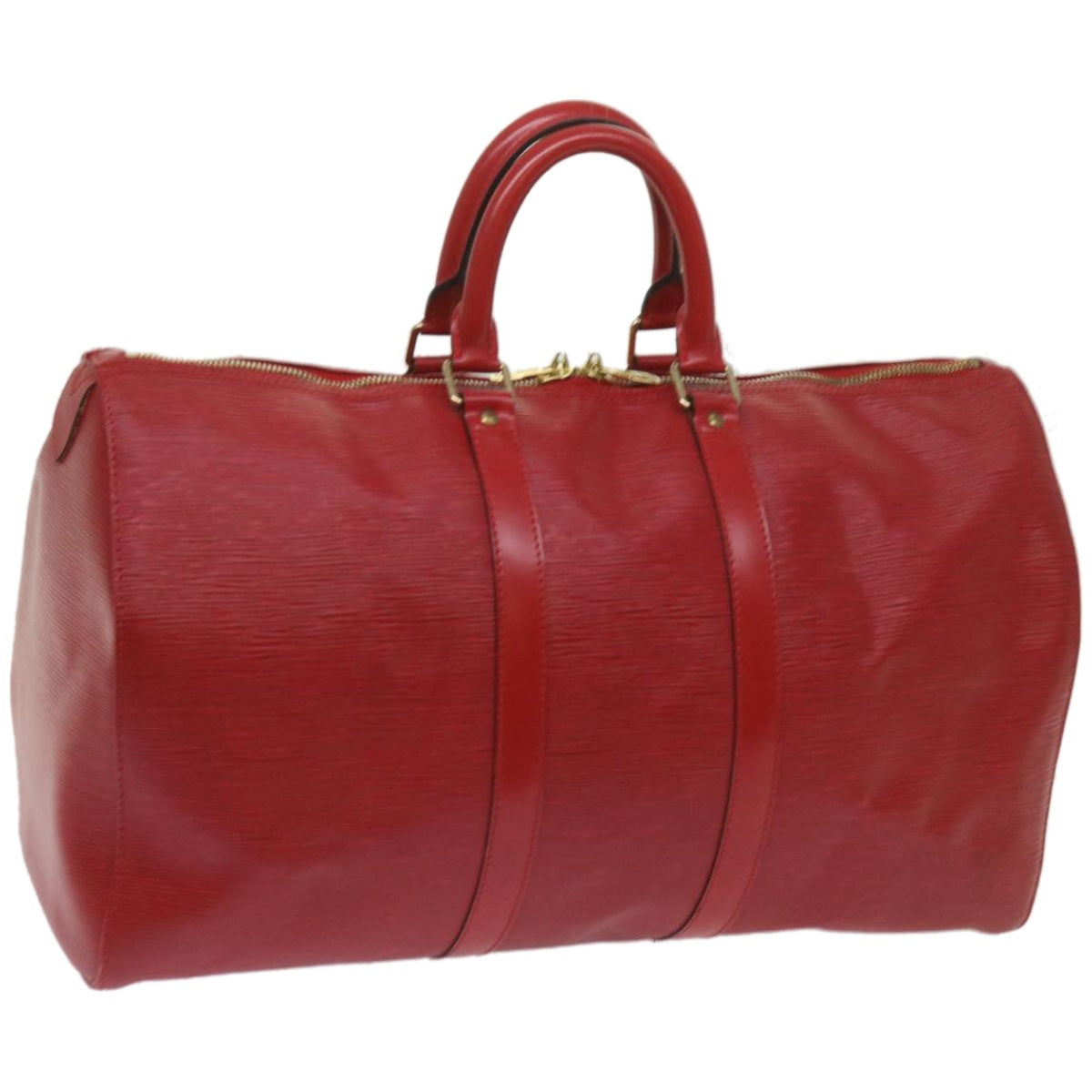 LOUIS VUITTON Epi Keepall 45 Boston Bag Red M42977 LV Auth ep3211