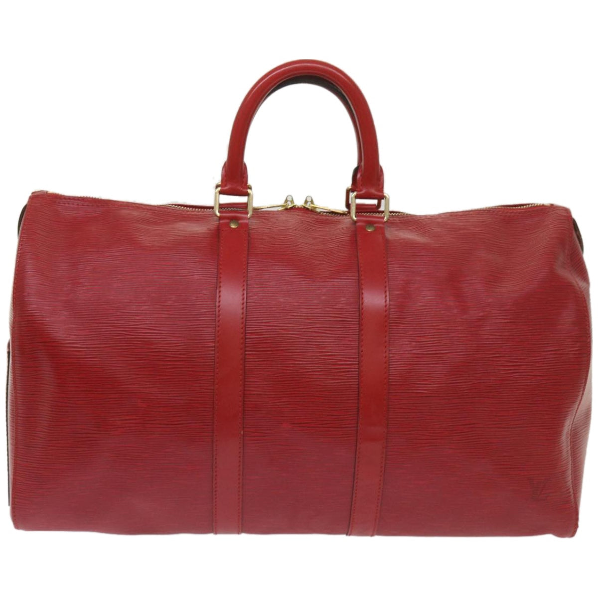 LOUIS VUITTON Epi Keepall 45 Boston Bag Red M42977 LV Auth ep3211