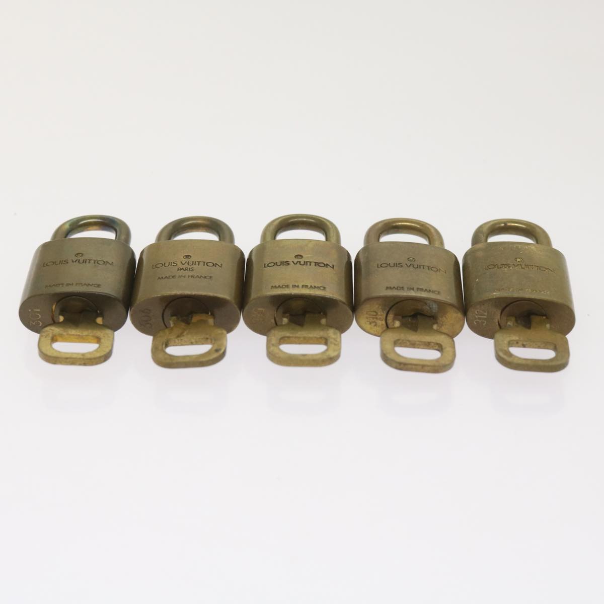 LOUIS VUITTON Padlock 10set Padlock Gold Tone LV Auth ep3226