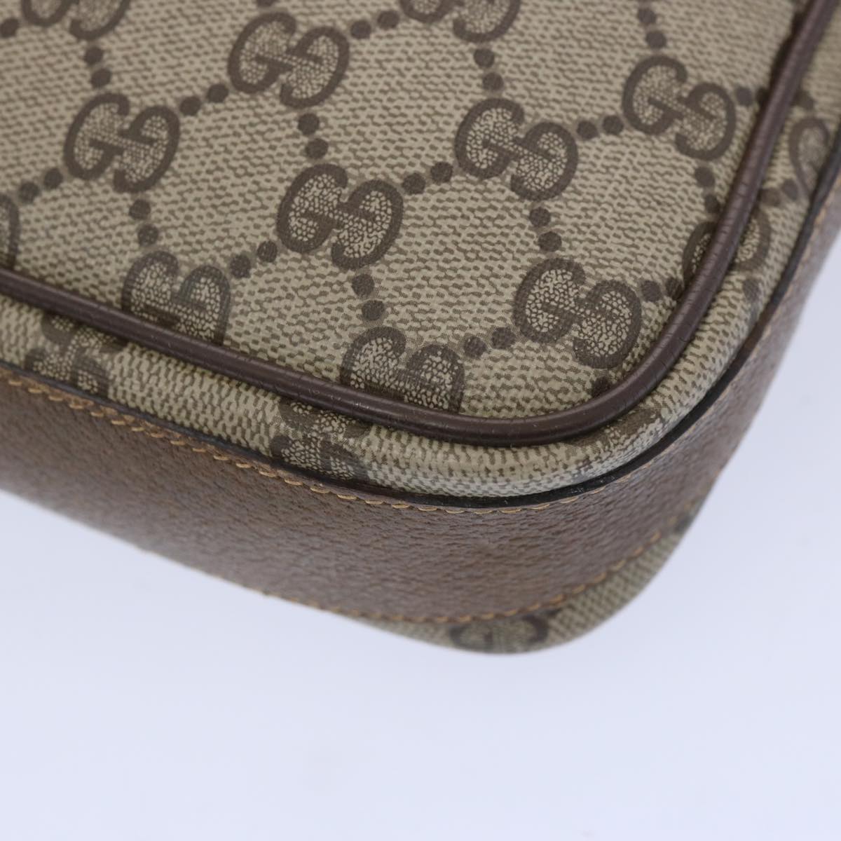 GUCCI GG Supreme Shoulder Bag PVC Beige Auth ep3229