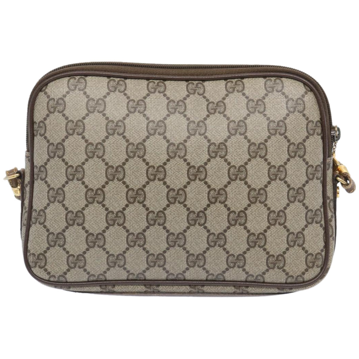 GUCCI GG Supreme Shoulder Bag PVC Beige Auth ep3229