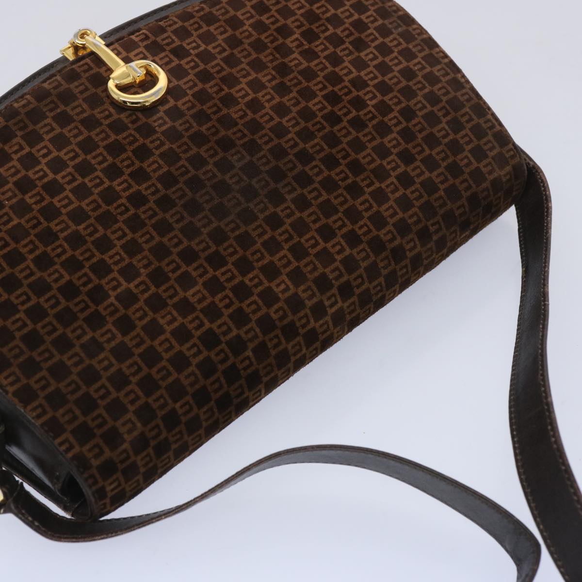 GUCCI Shoulder Bag Suede Brown Auth ep3231