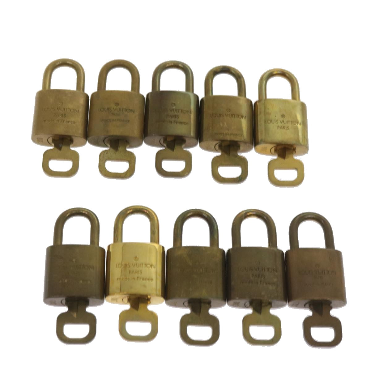 LOUIS VUITTON Padlock 10set Padlock Gold Tone LV Auth ep3233