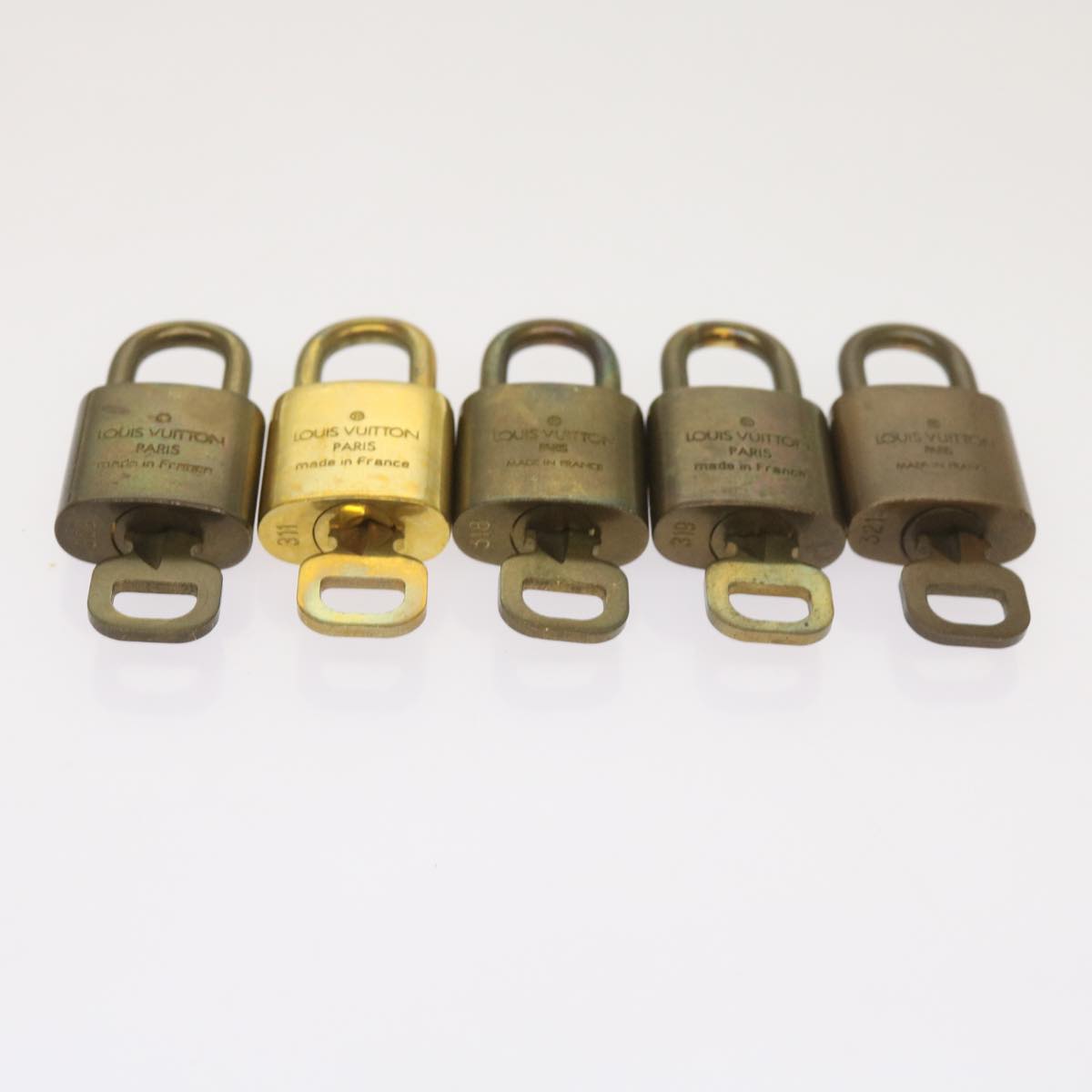 LOUIS VUITTON Padlock 10set Padlock Gold Tone LV Auth ep3233