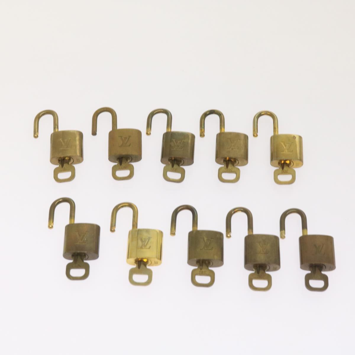 LOUIS VUITTON Padlock 10set Padlock Gold Tone LV Auth ep3233