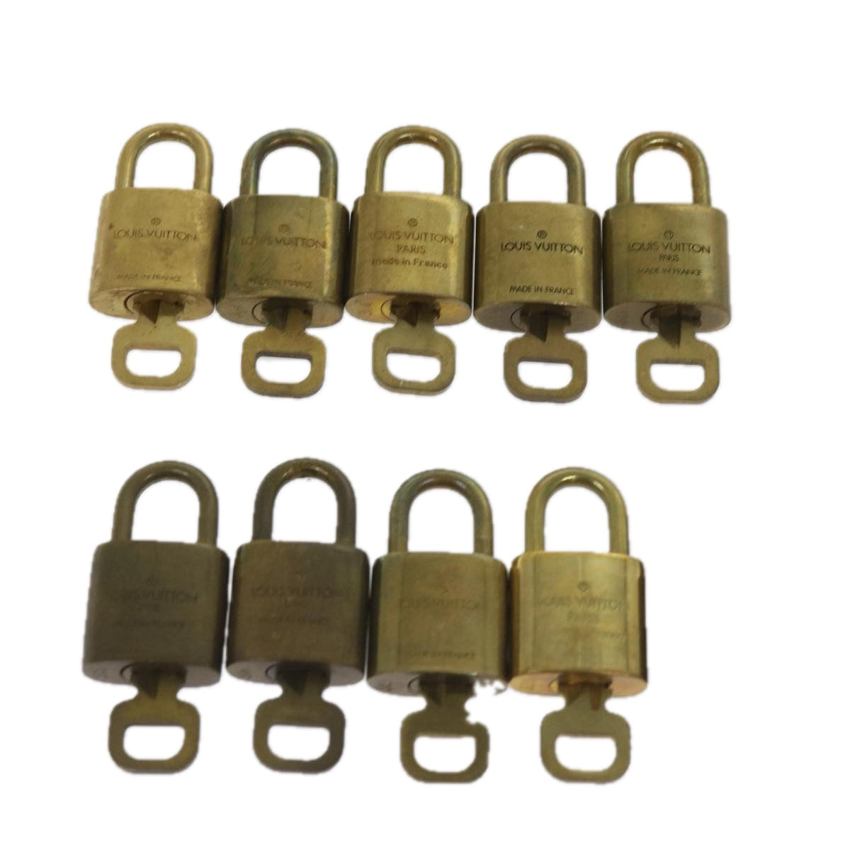 LOUIS VUITTON Padlock 10set Padlock Gold Tone LV Auth ep3234