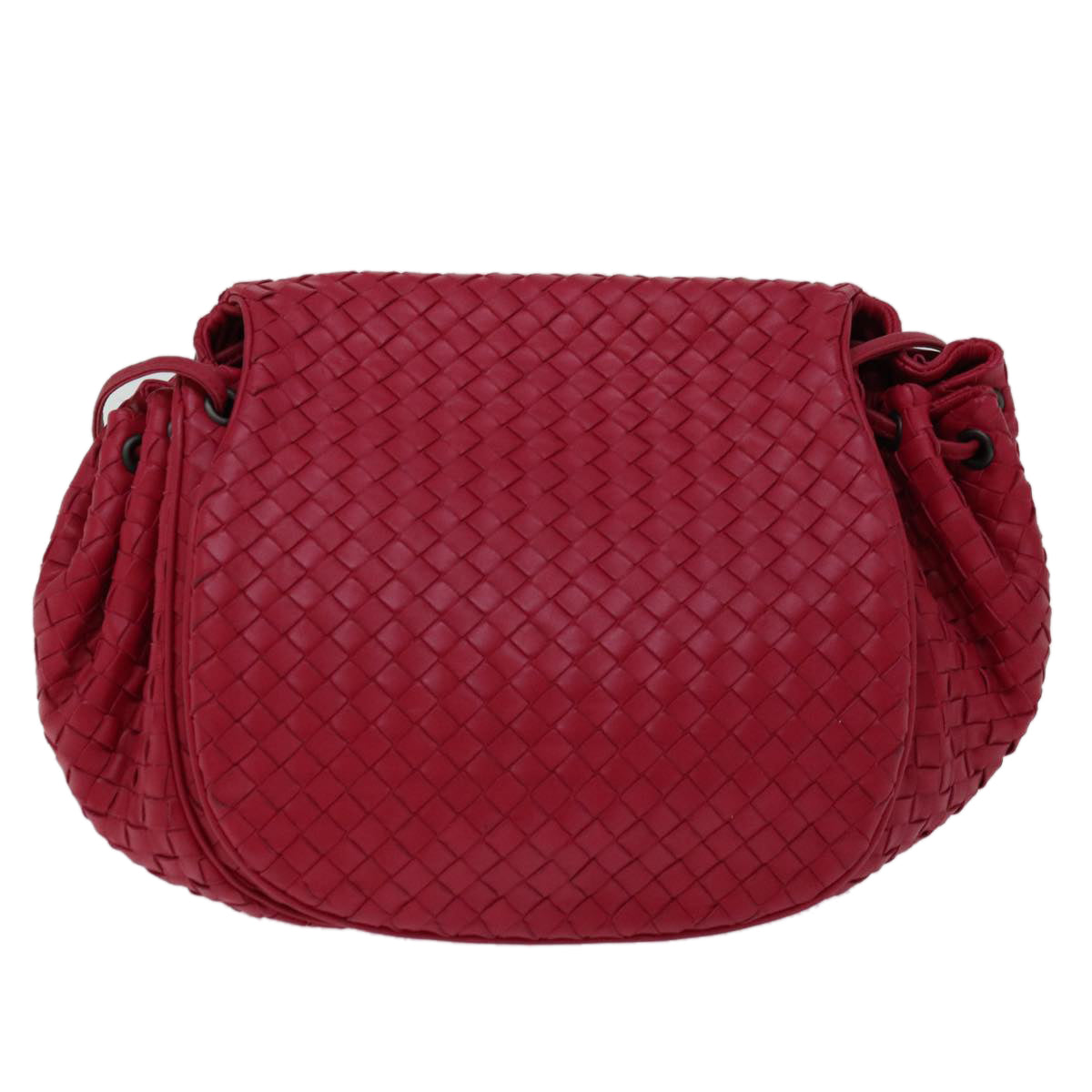 BOTTEGAVENETA INTRECCIATO Shoulder Bag Leather Red 245342 Auth ep3260