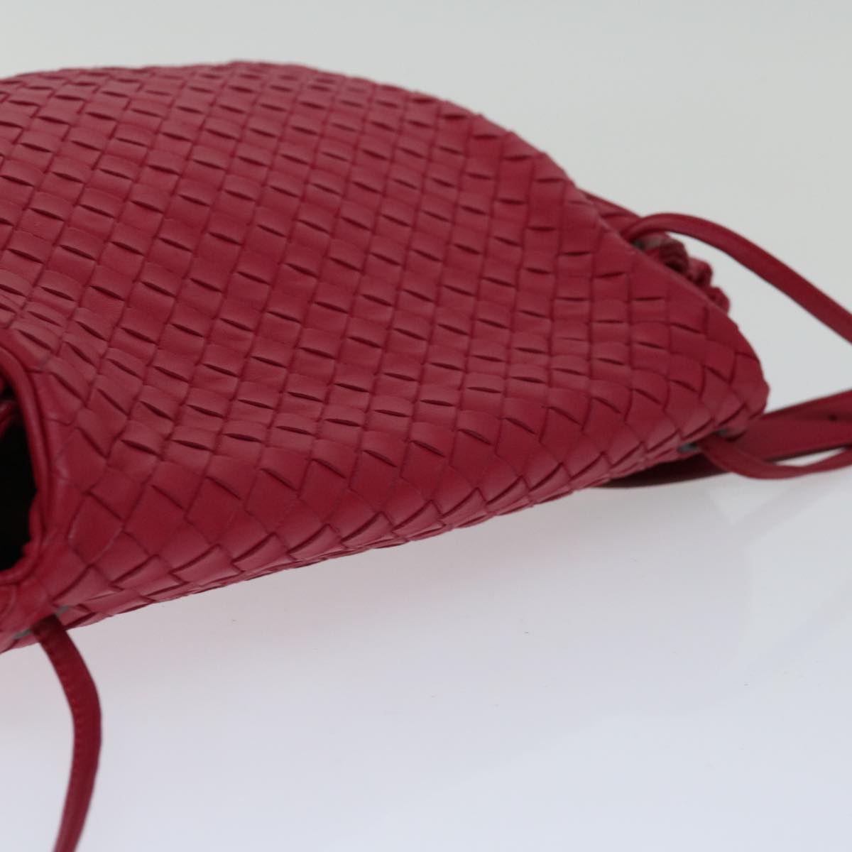 BOTTEGAVENETA INTRECCIATO Shoulder Bag Leather Red 245342 Auth ep3260