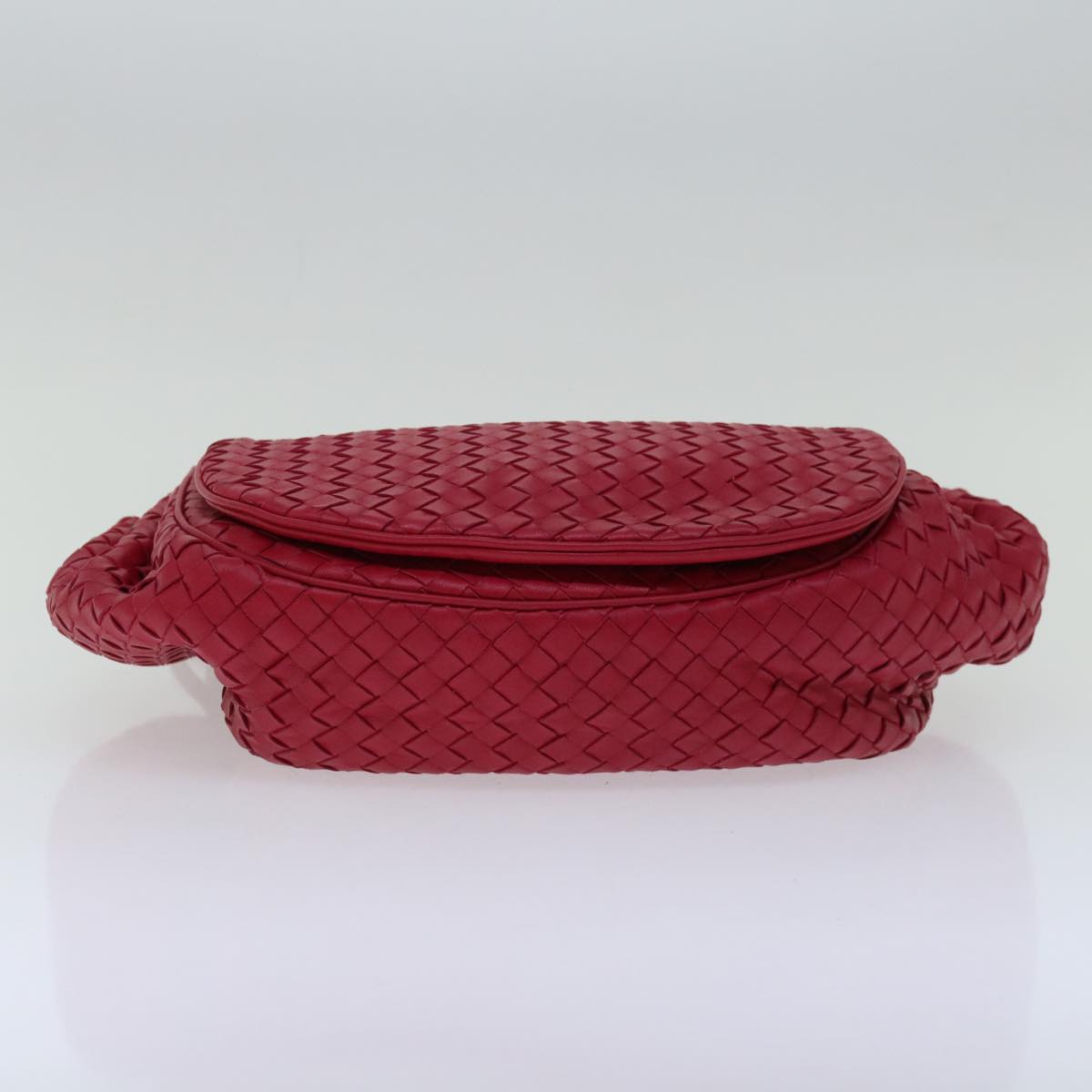 BOTTEGAVENETA INTRECCIATO Shoulder Bag Leather Red 245342 Auth ep3260