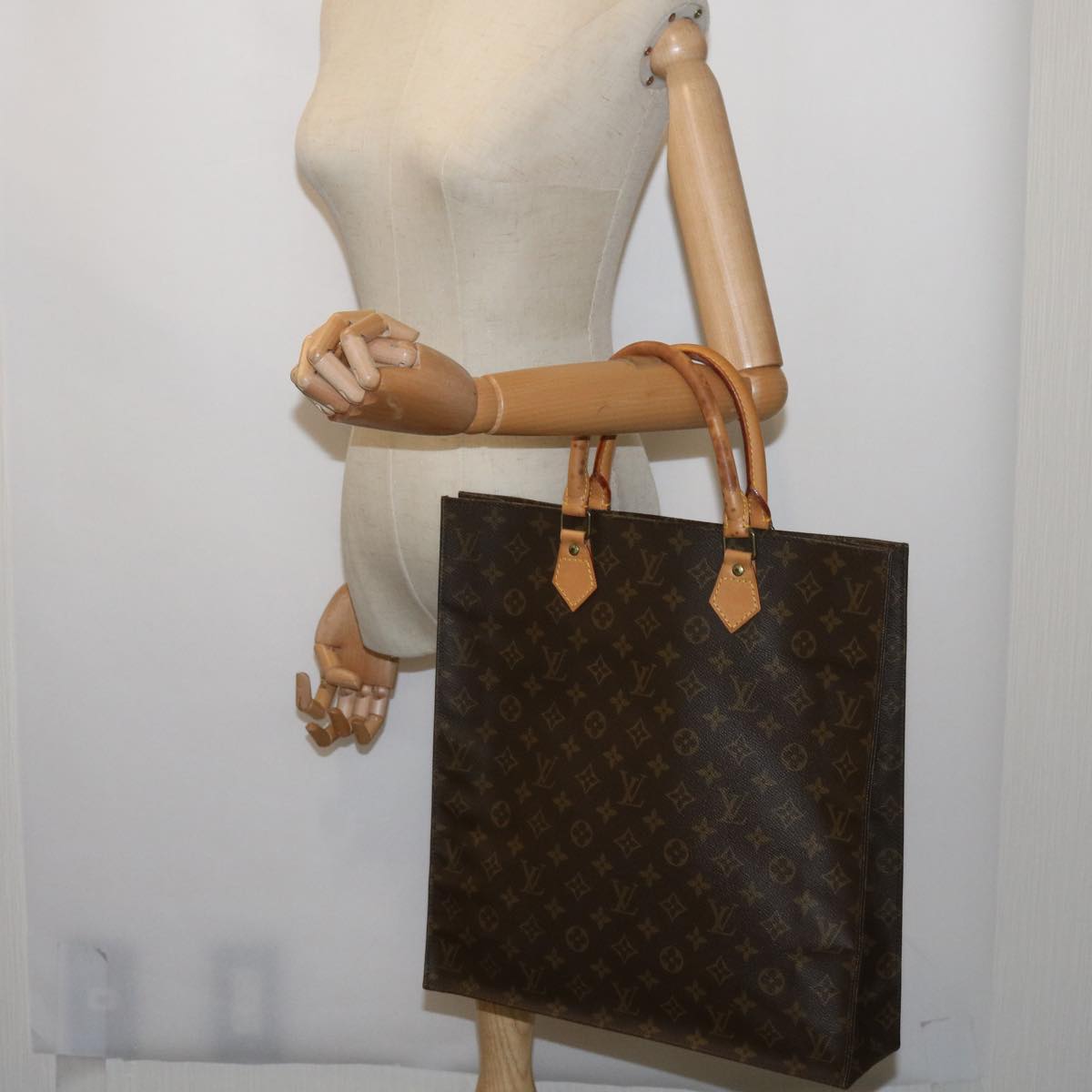 LOUIS VUITTON Monogram Sac Plat Hand Bag M51140 LV Auth ep3277