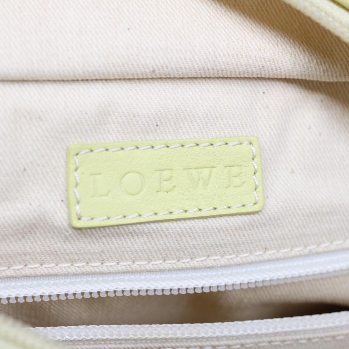 LOEWE Hand Bag Canvas White Auth ep3279