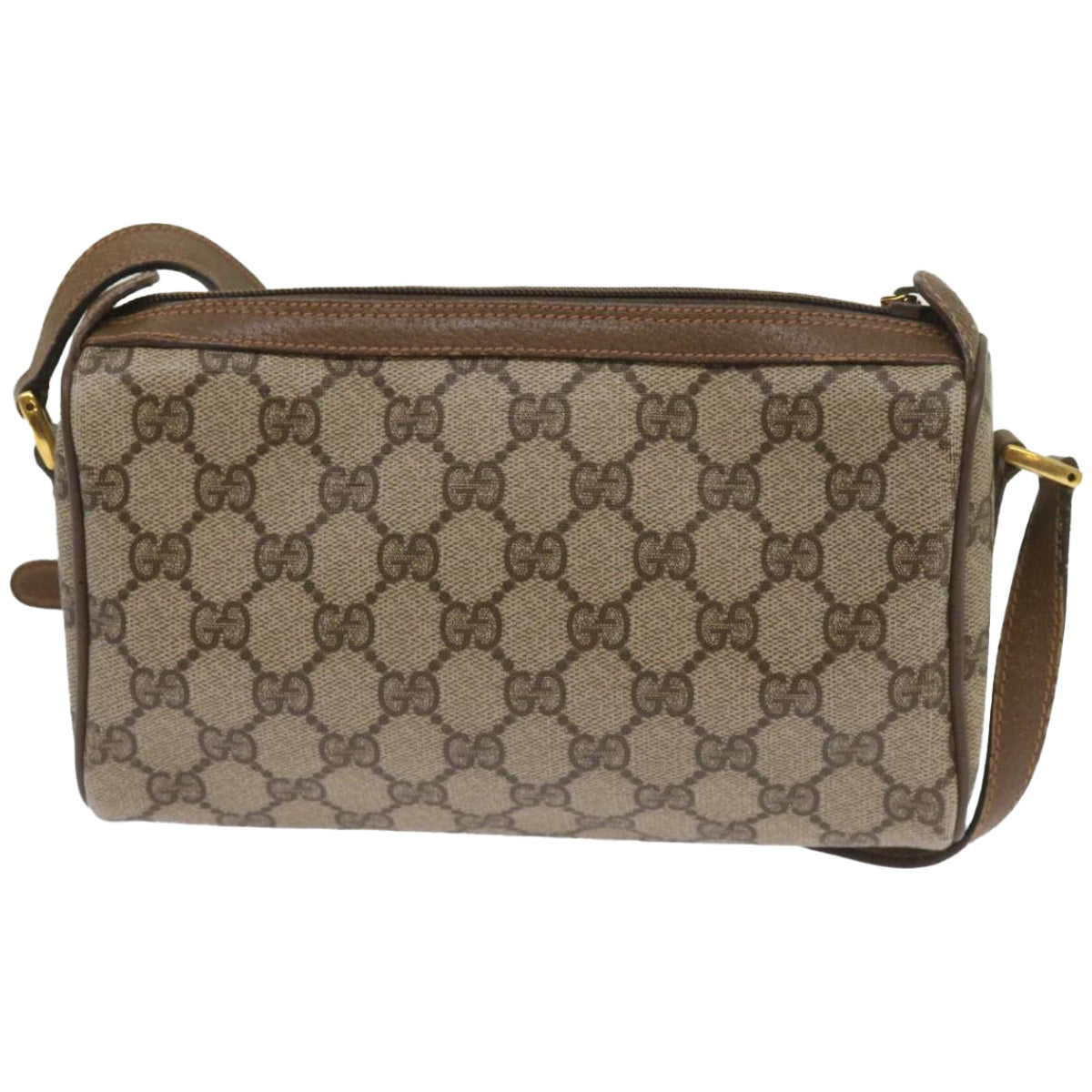 GUCCI GG Supreme Web Sherry Line Shoulder Bag PVC Beige 89 02 018 Auth ep3292