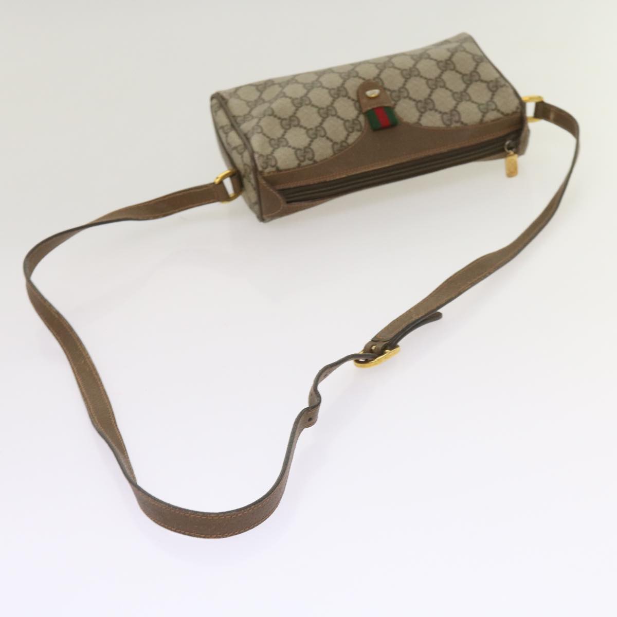 GUCCI GG Supreme Web Sherry Line Shoulder Bag PVC Beige 89 02 018 Auth ep3292