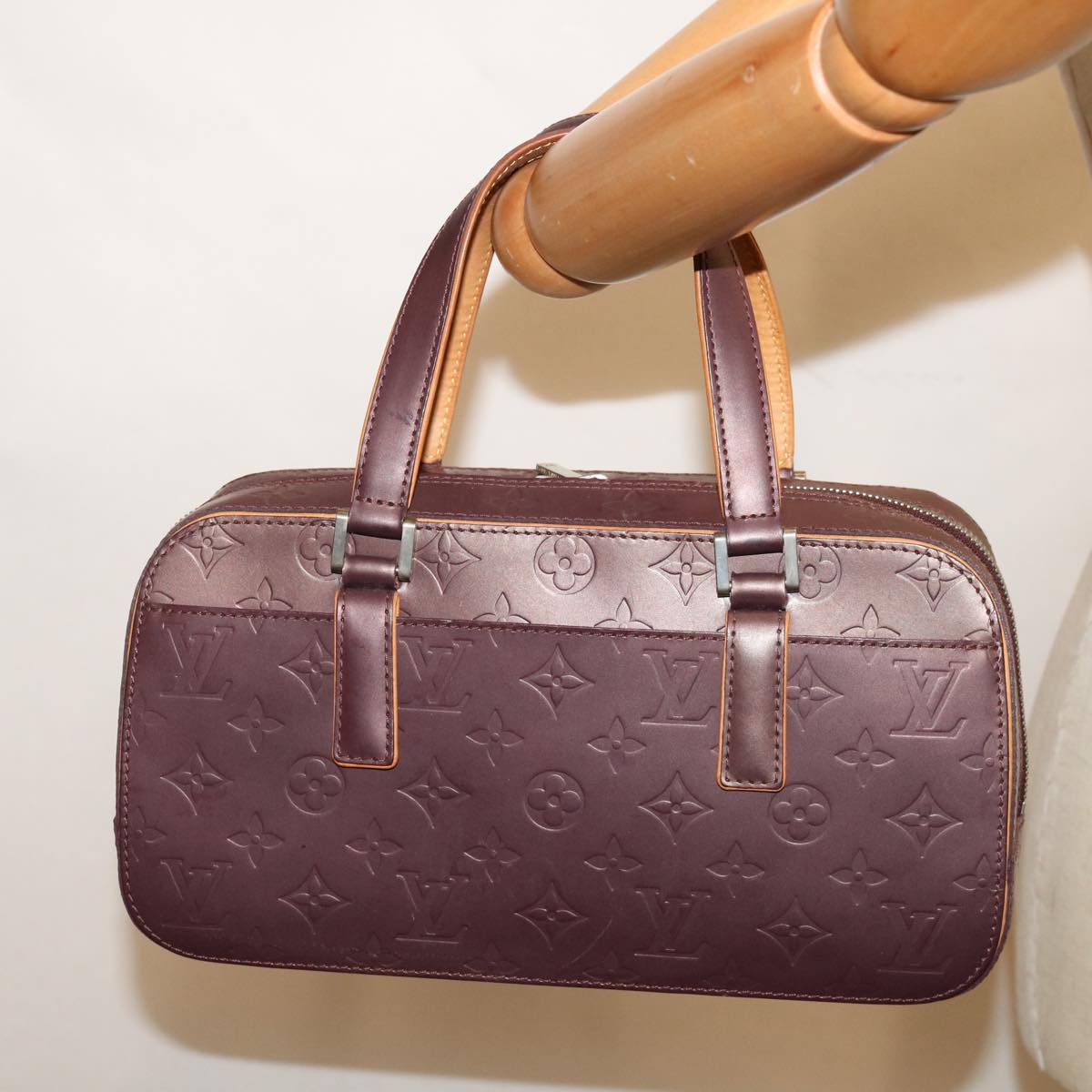 LOUIS VUITTON Monogram Mat Shelton Hand Bag Viole M55172 LV Auth ep3306