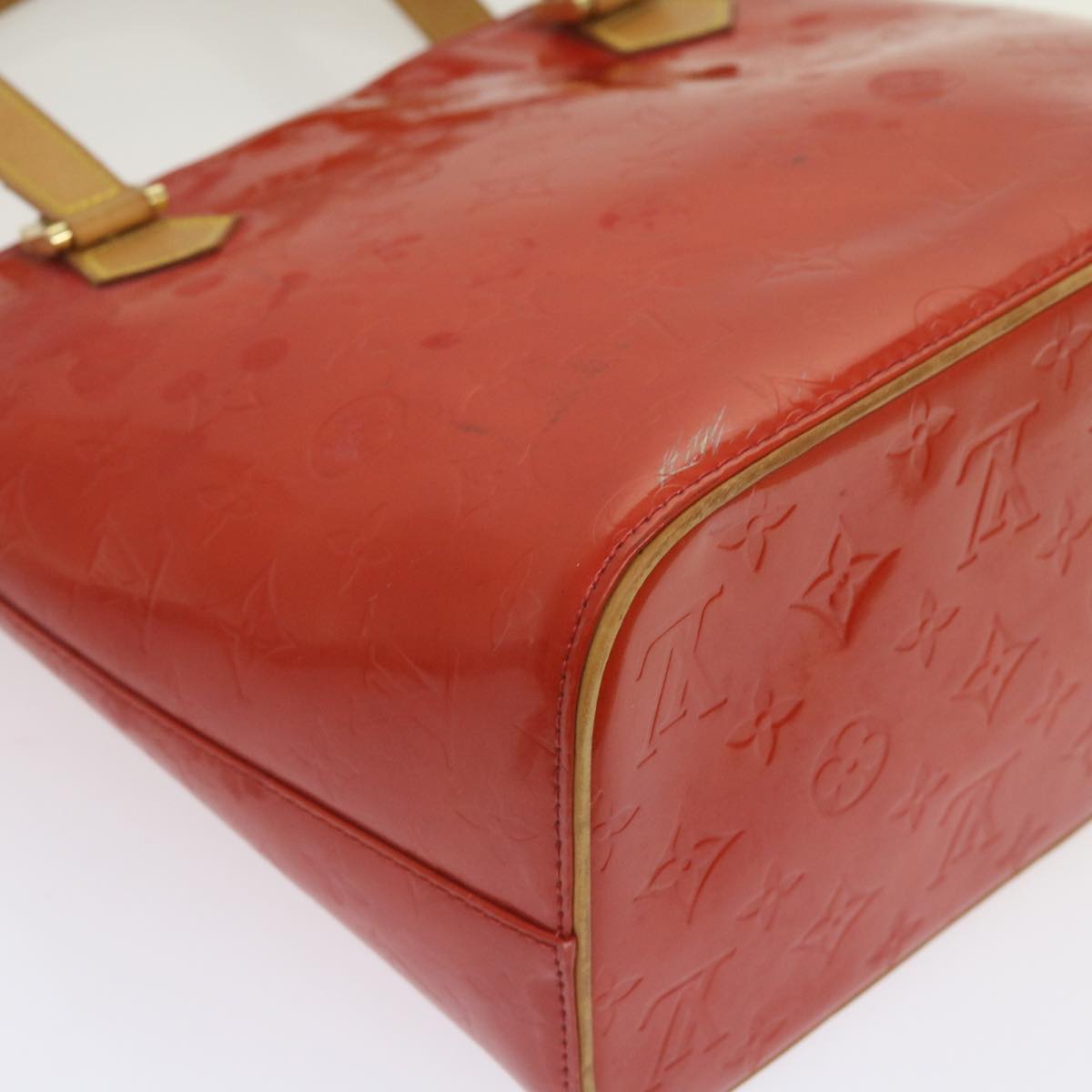 LOUIS VUITTON Monogram Vernis Houston Hand Bag Red M91092 LV Auth ep3310