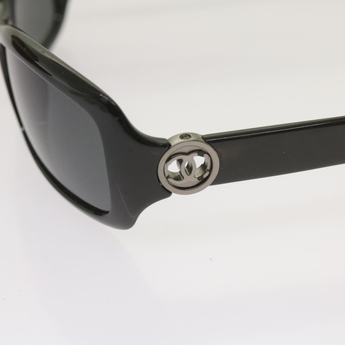 CHANEL Sunglasses plastic Black CC Auth ep3334