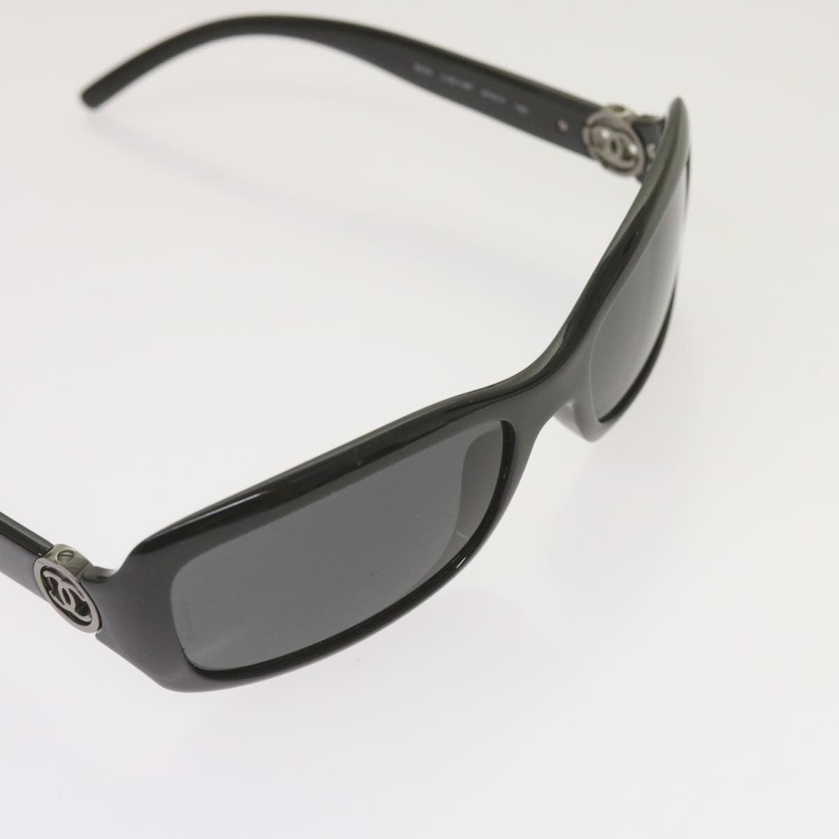 CHANEL Sunglasses plastic Black CC Auth ep3334