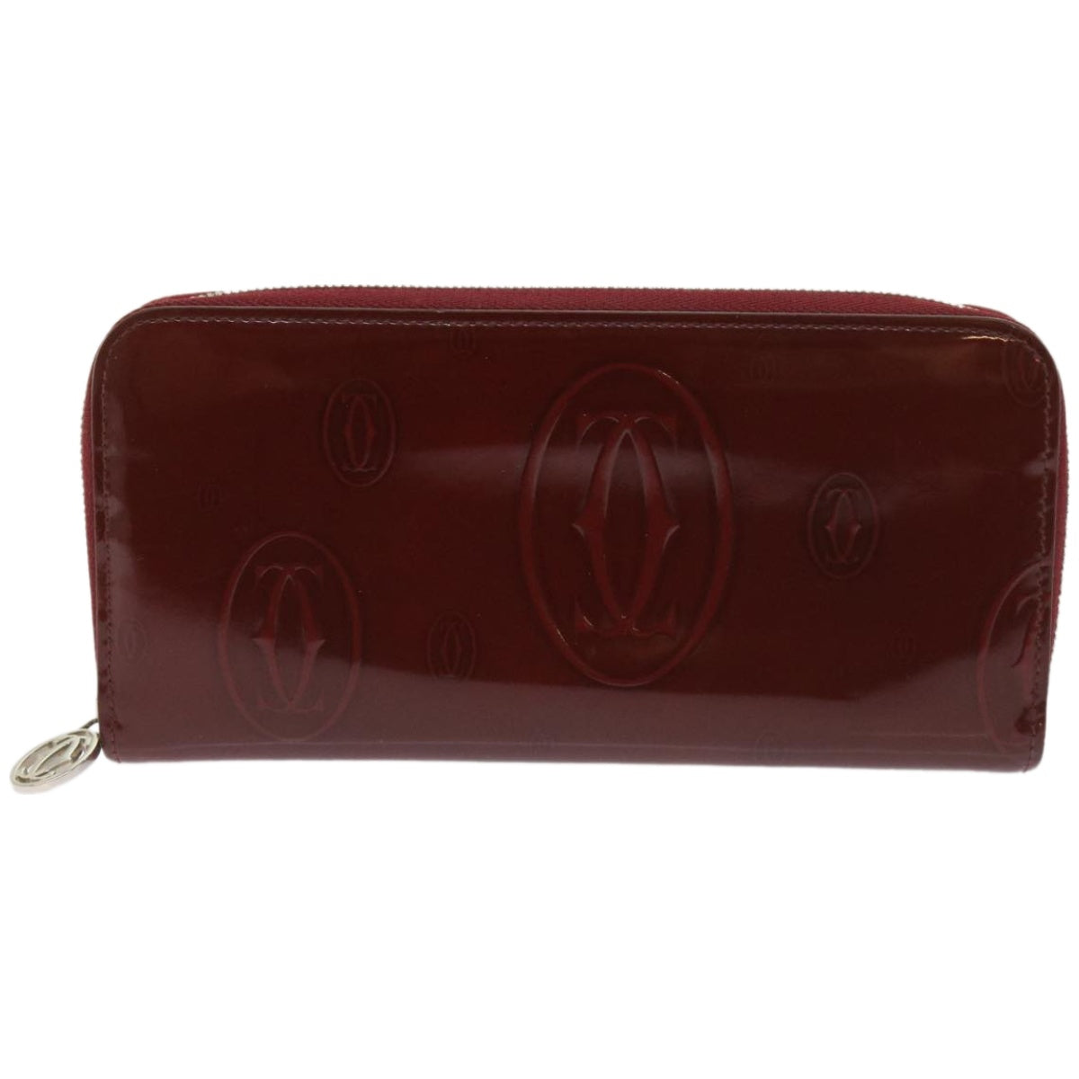 CARTIER Long Wallet Patent leather Red Auth ep3340