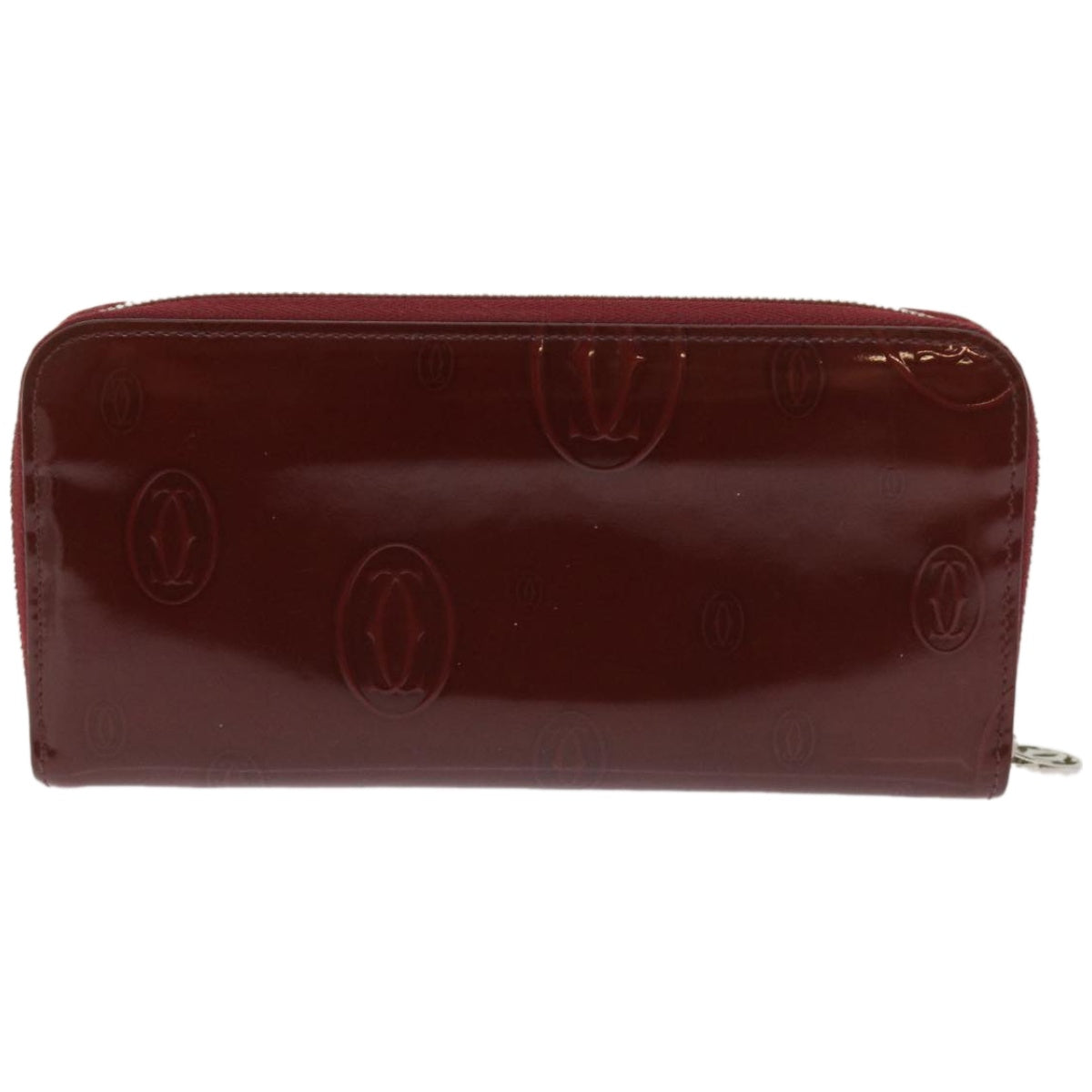 CARTIER Long Wallet Patent leather Red Auth ep3340