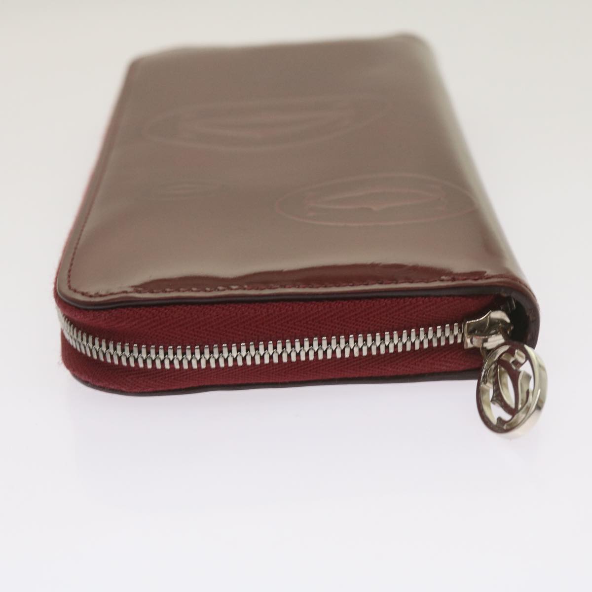 CARTIER Long Wallet Patent leather Red Auth ep3340