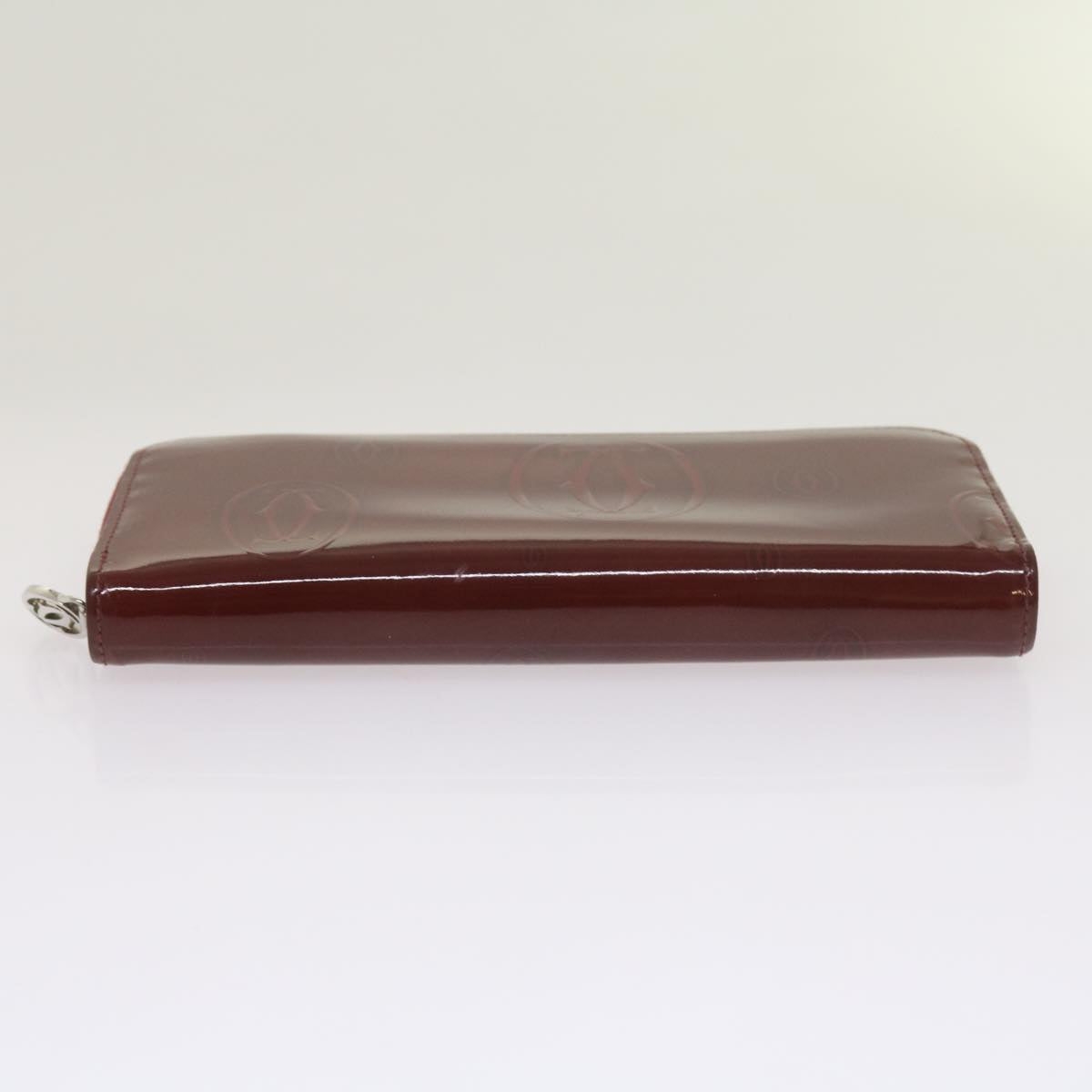 CARTIER Long Wallet Patent leather Red Auth ep3340