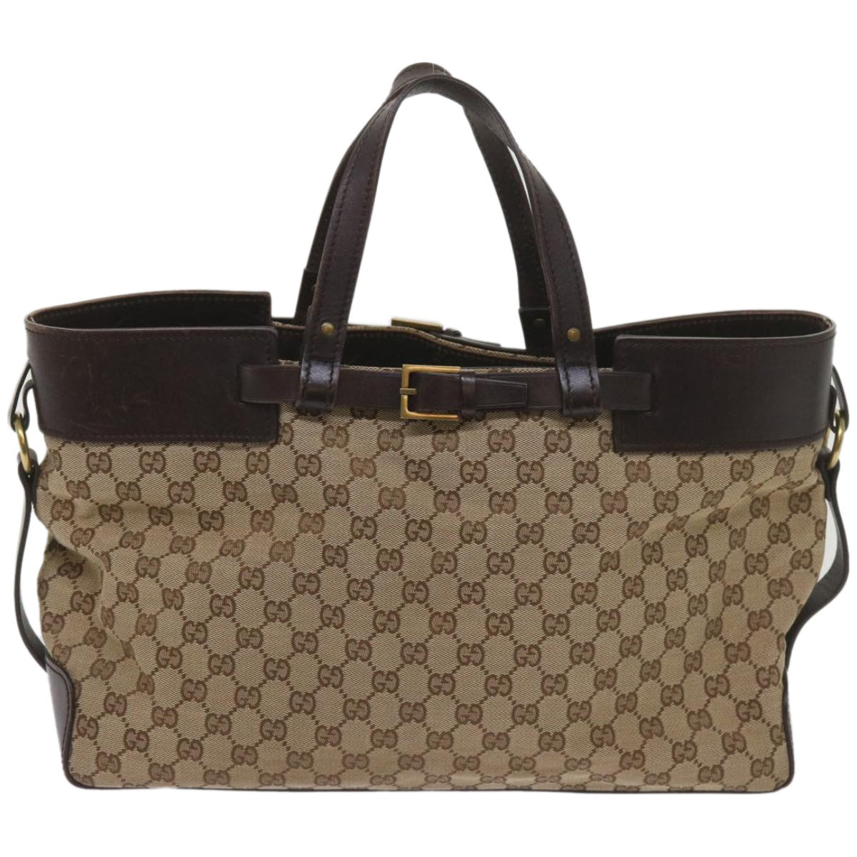 GUCCI GG Canvas Hand Bag Beige 106251 Auth ep3361