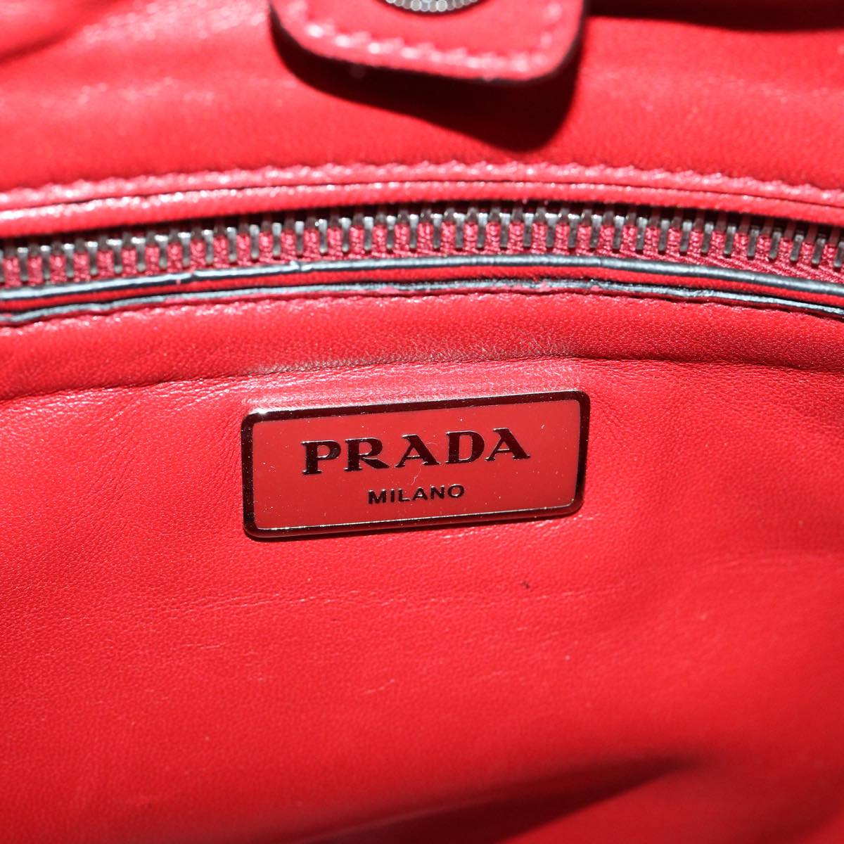 PRADA Hand Bag Suede 2way Red Auth ep3363