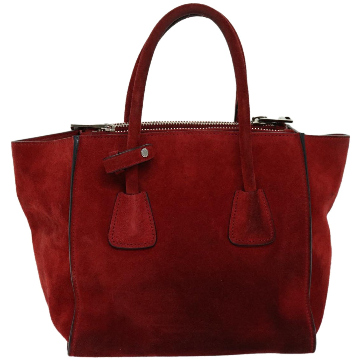 PRADA Hand Bag Suede 2way Red Auth ep3363