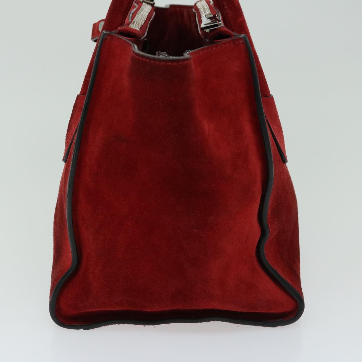 PRADA Hand Bag Suede 2way Red Auth ep3363