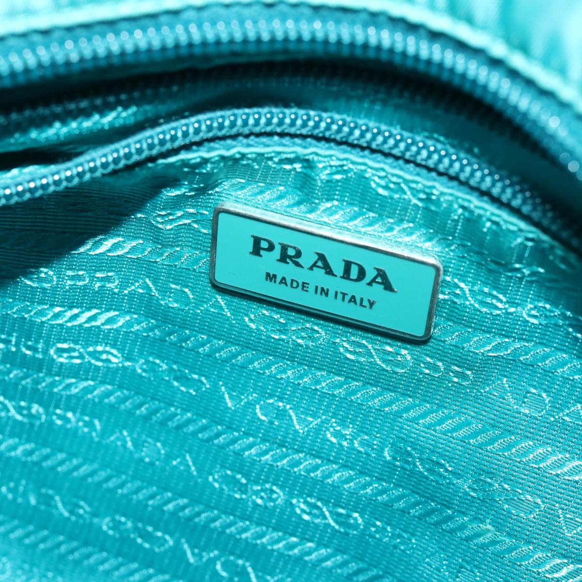 PRADA Hand Bag Nylon 2way Turquoise Blue Auth ep3391