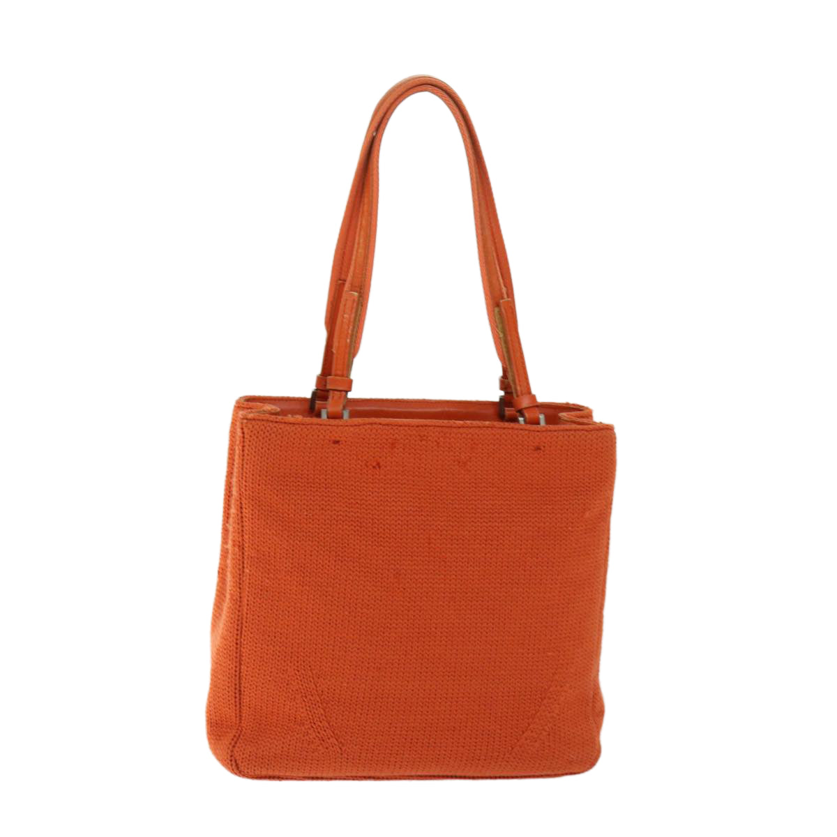 PRADA Hand Bag Wool Orange Auth ep3393