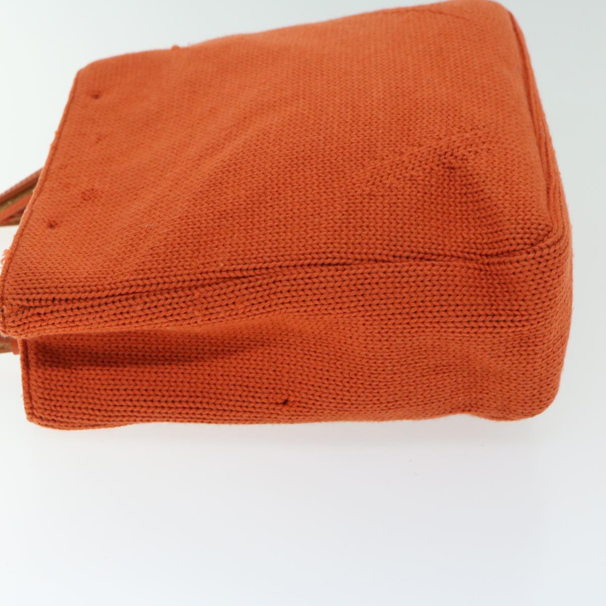 PRADA Hand Bag Wool Orange Auth ep3393