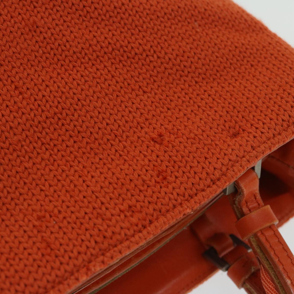 PRADA Hand Bag Wool Orange Auth ep3393