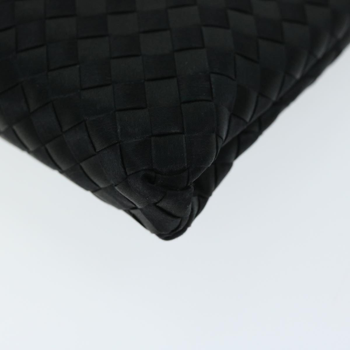 BOTTEGAVENETA INTRECCIATO Pouch Satin Black Auth ep3407