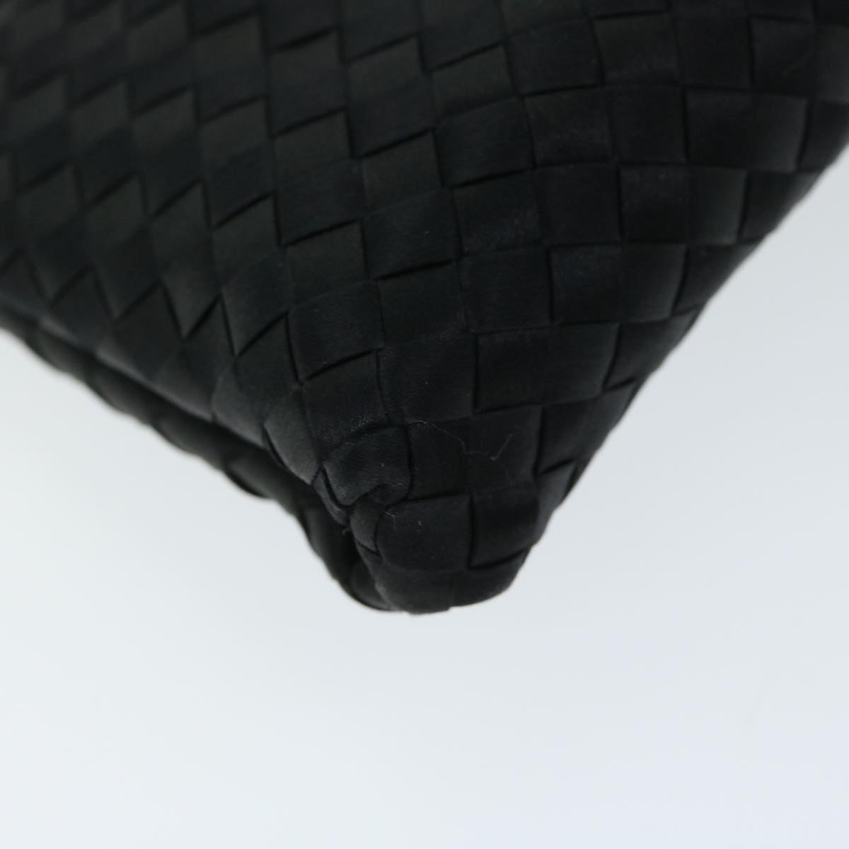 BOTTEGAVENETA INTRECCIATO Pouch Satin Black Auth ep3407