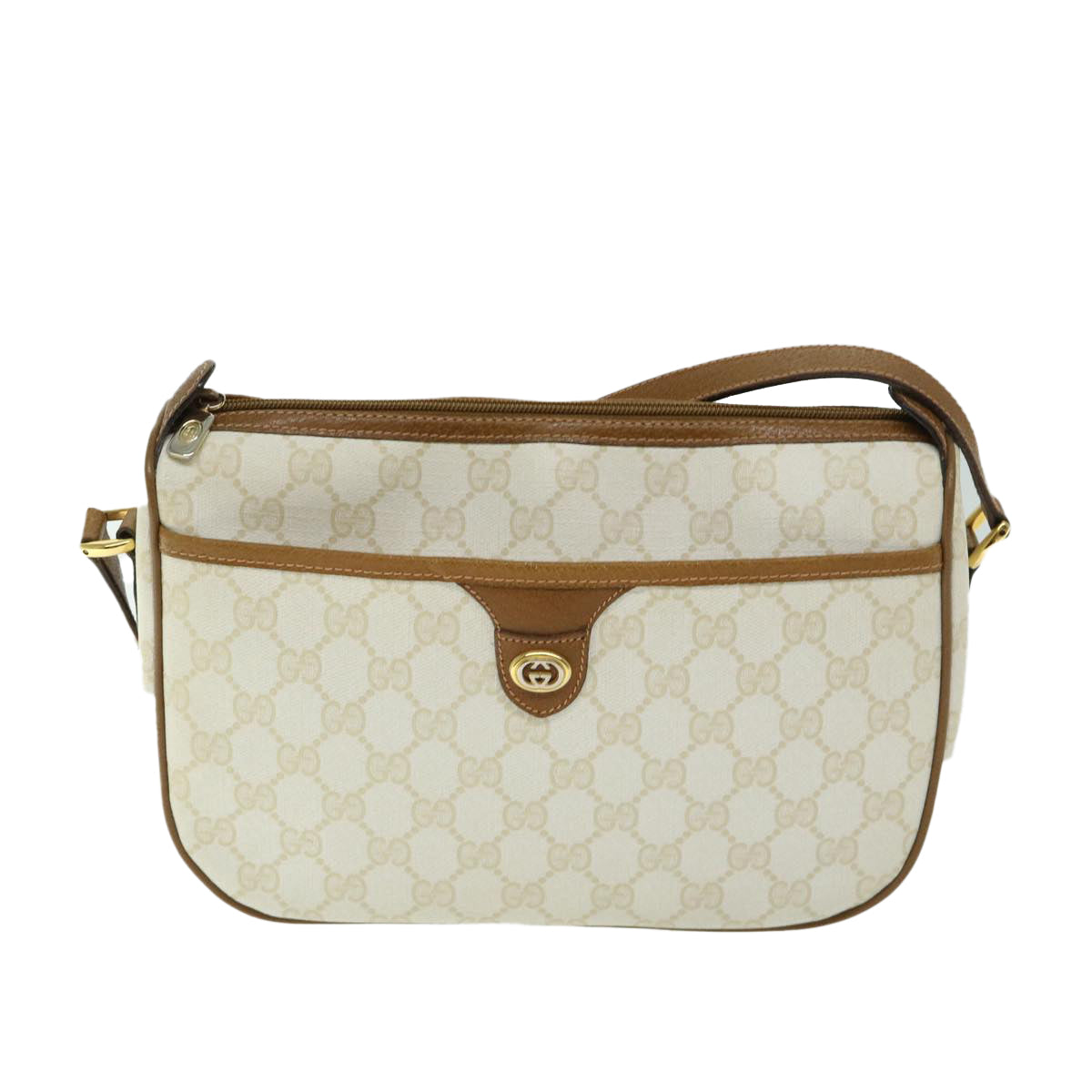 GUCCI GG Supreme Shoulder Bag White 89 02 077 Auth ep3417