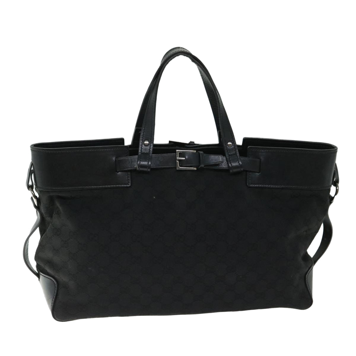 GUCCI GG Canvas Hand Bag Black 106251 Auth ep3426