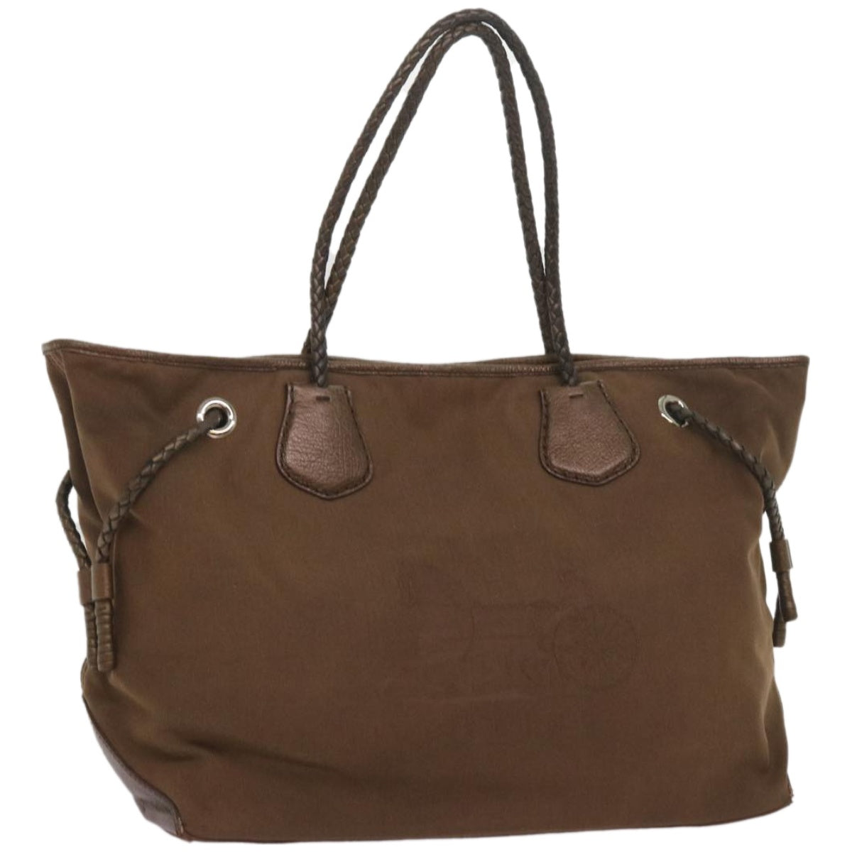 CELINE Tote Bag Canvas Brown Auth ep3431