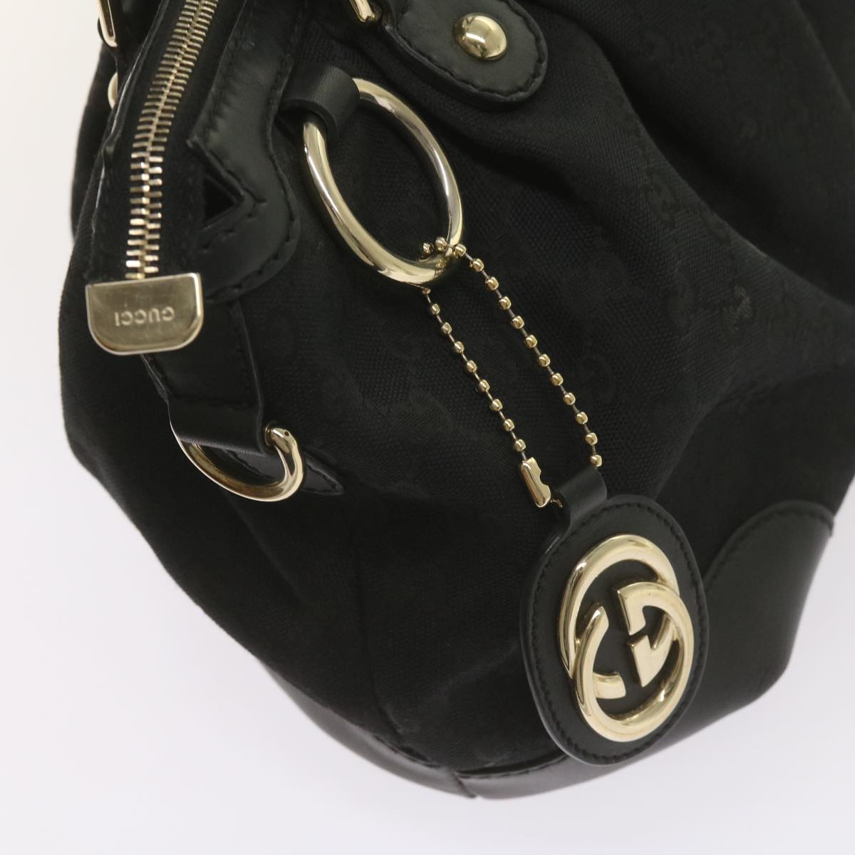 GUCCI GG Canvas Hand Bag Black 247902 Auth ep3437