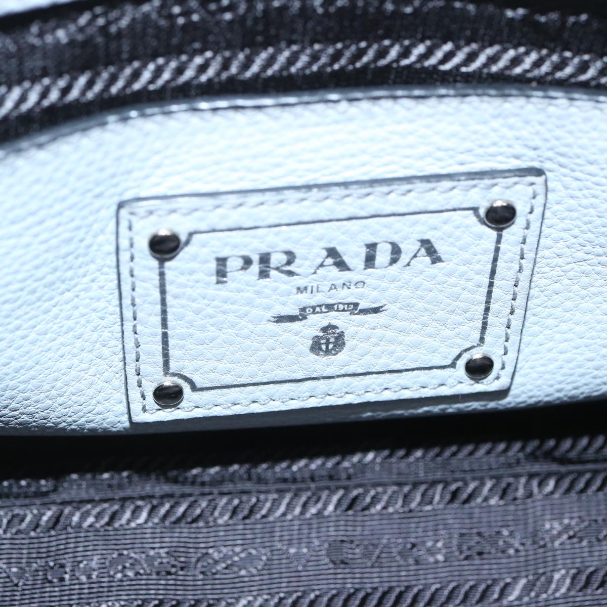 PRADA Hand Bag Leather 2way Gray Auth ep3471