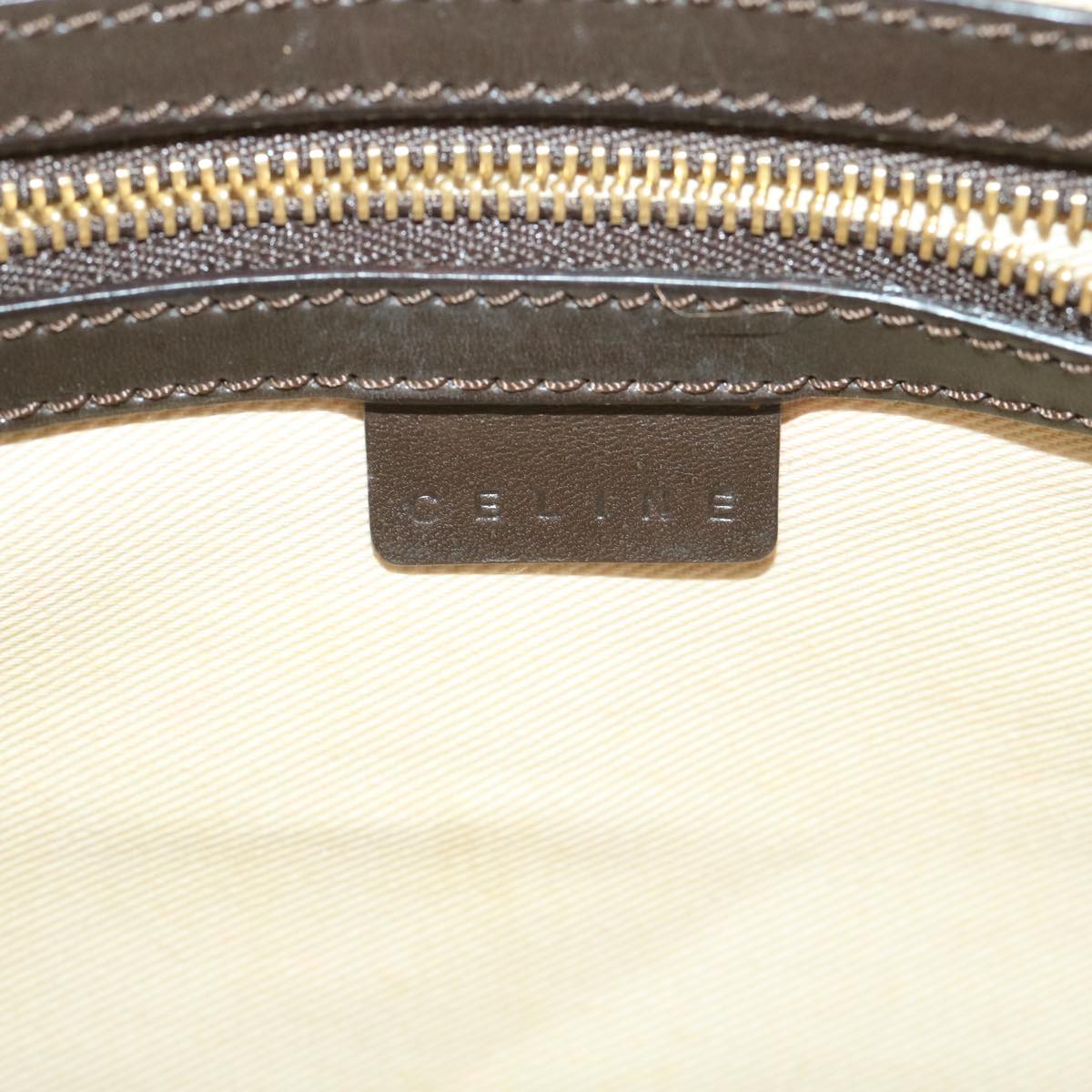 CELINE C Macadam Canvas Shoulder Bag Brown Auth ep3478