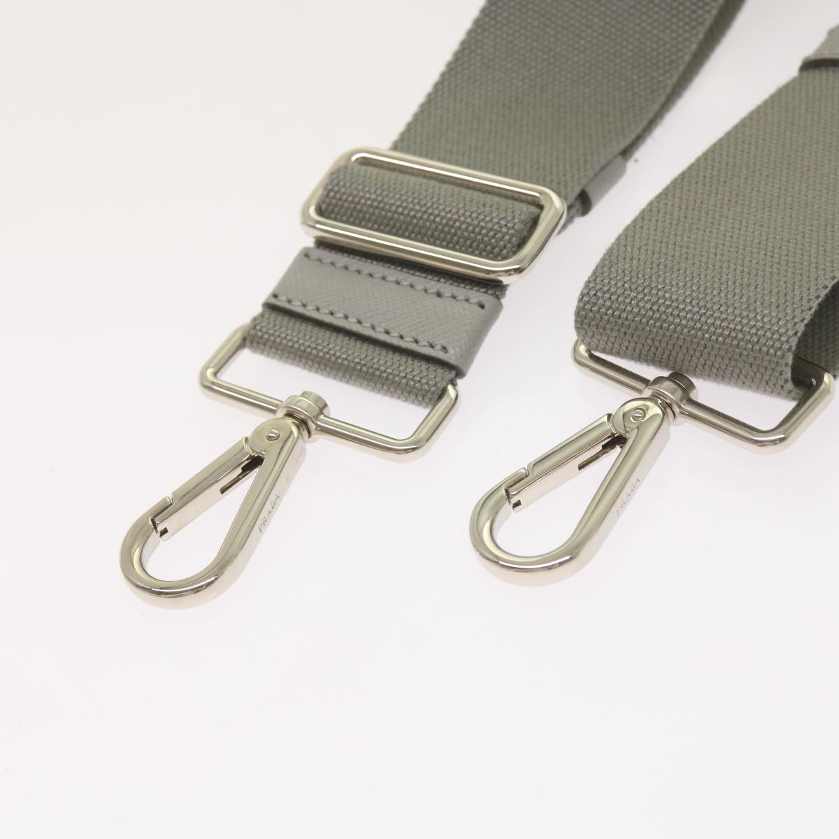 PRADA Adjustable Shoulder Strap Canvas 24.4""-42.1"" Gray Auth ep3481