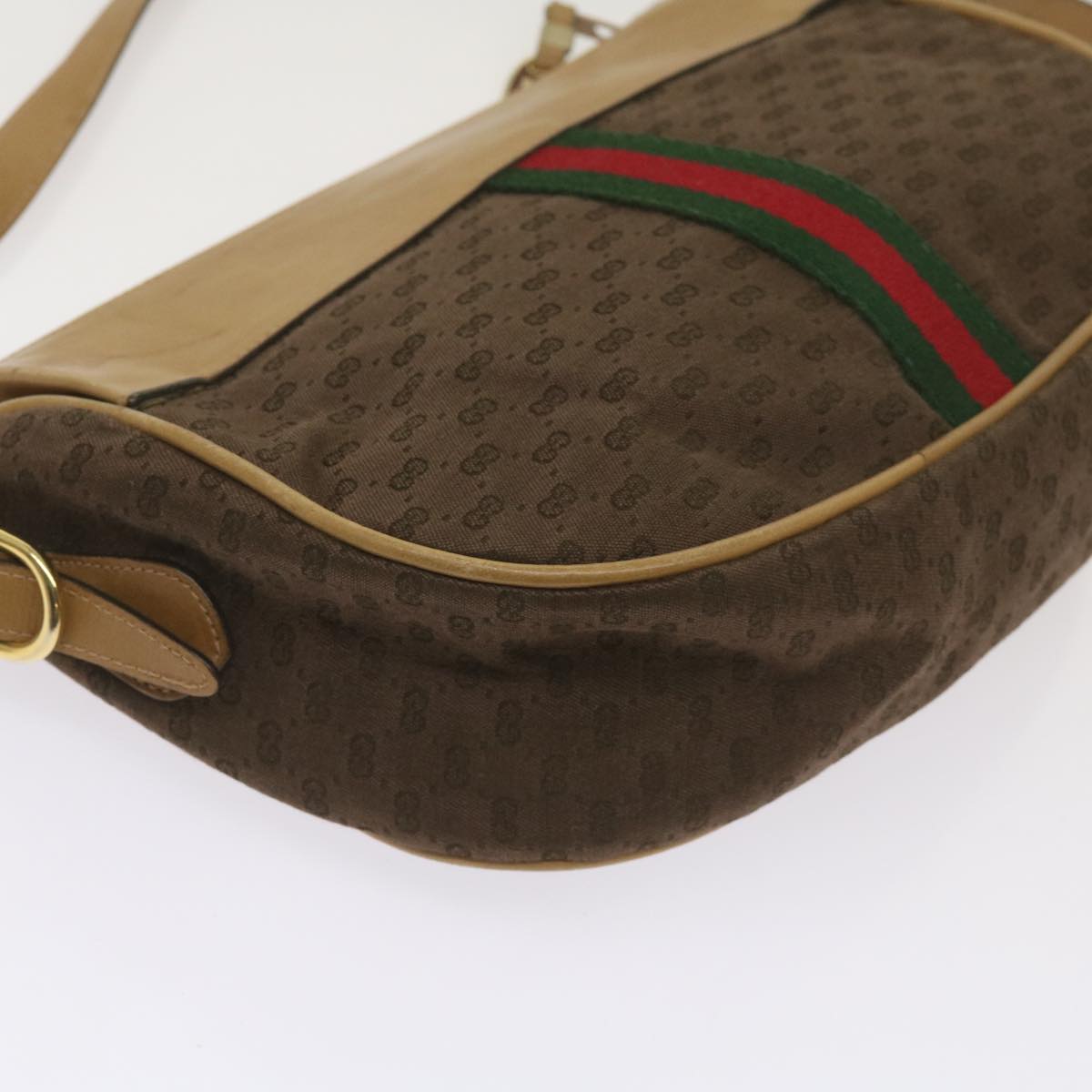 GUCCI Micro GG Canvas Web Sherry Line Shoulder Bag Brown 67 01 4001 Auth ep3482