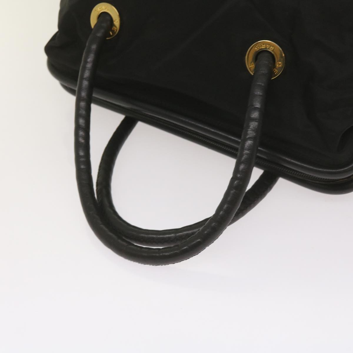 CELINE Hand Bag Nylon Black Auth ep3513