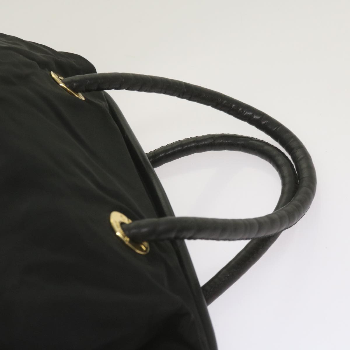 CELINE Hand Bag Nylon Black Auth ep3513