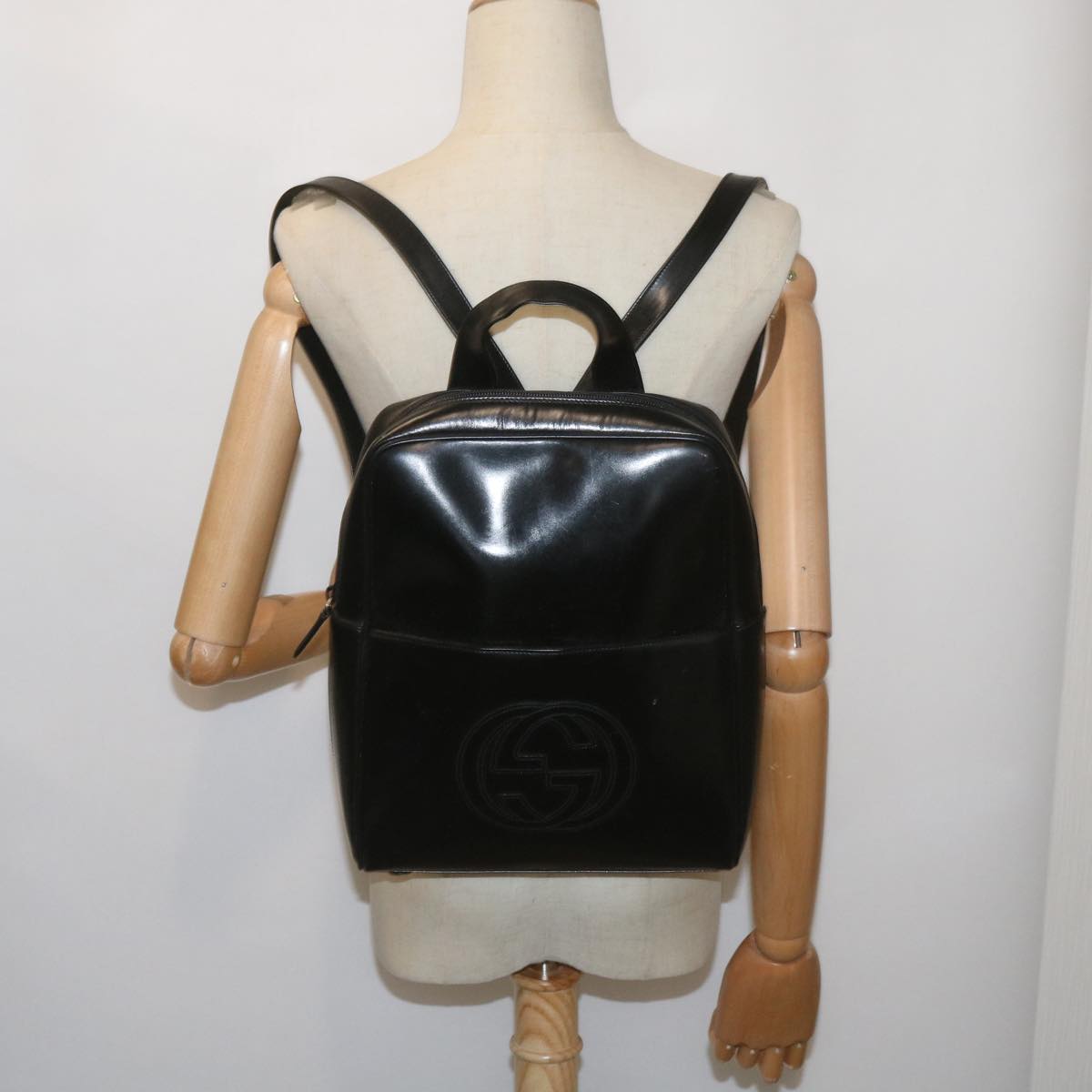 GUCCI Backpack Leather Black Auth ep3519